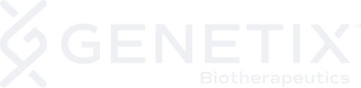 The Genetix Biotherapeutics logo in white